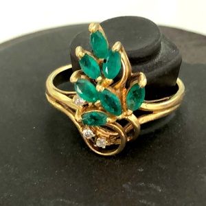 14K G Emerald Diamond